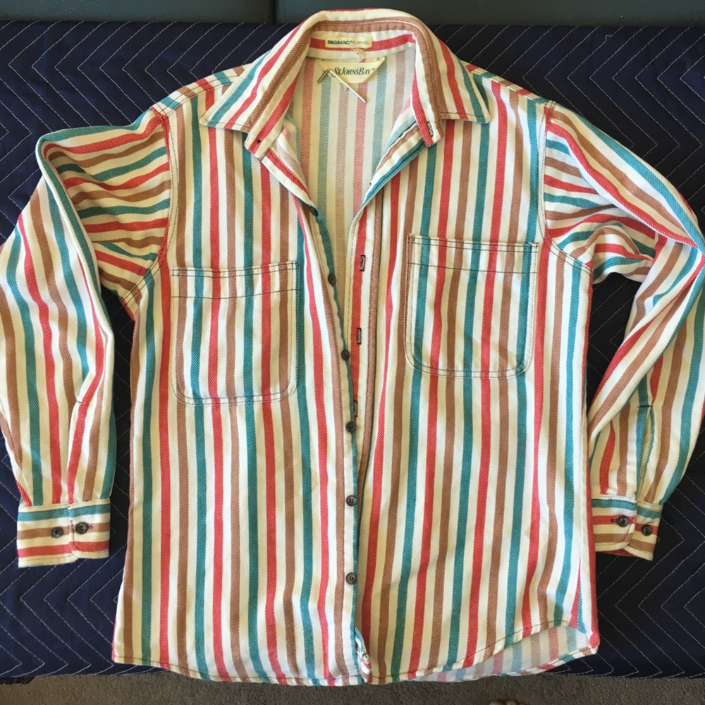 Vintage St John’s Bay rare striped flannel shirt Big Mac Flannel